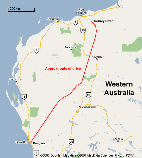 Map of John James Lyons Cattle Drive