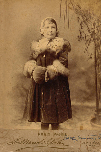 Dorothy Armstrong, daughter of Mary Ann Lyons and William Armstrong. c 1899-1900
